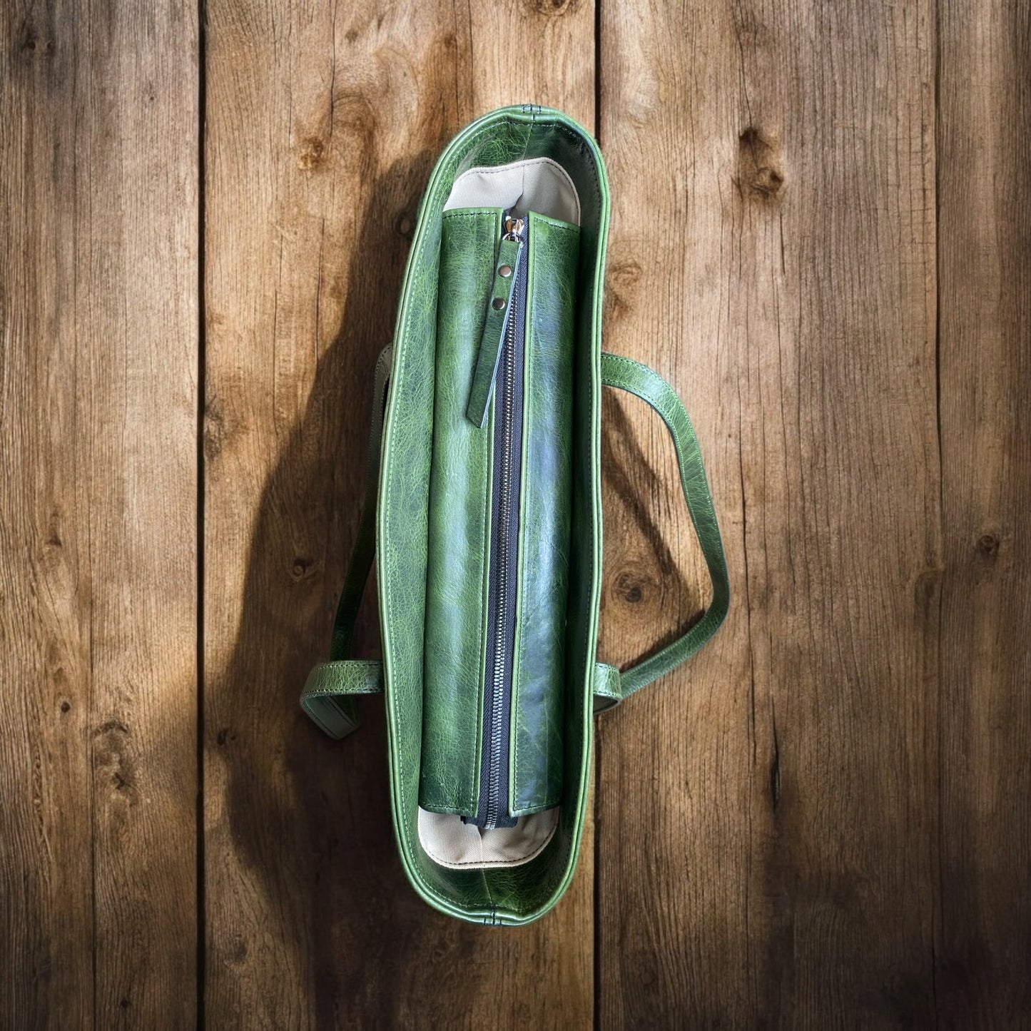 Jade Green Bison Tote