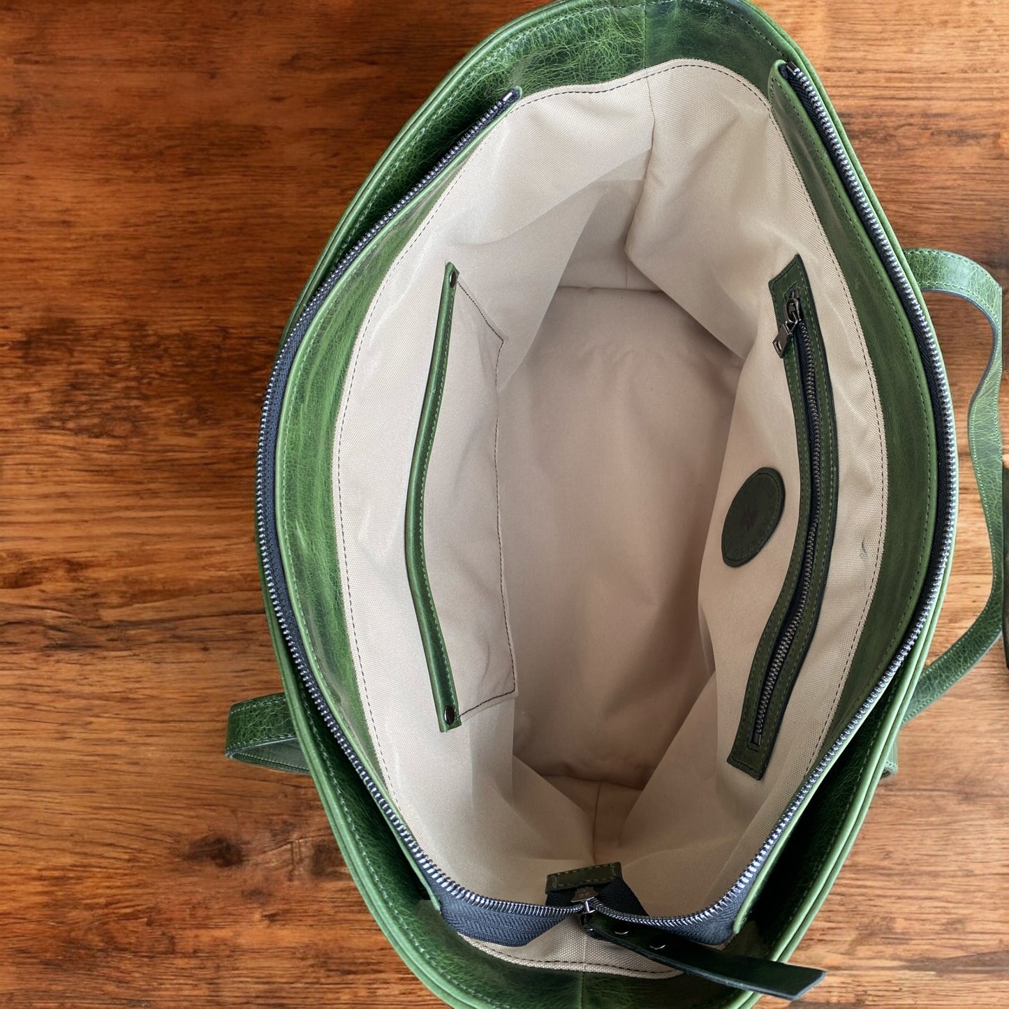 Jade Green Bison Tote